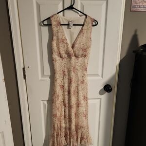 Studio Y Cream Maxi Dress with Dusty Rose Floral Print